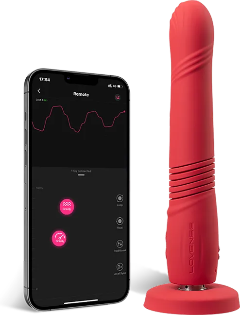 Dildo Vibrante a spinta automatico controllato da app Lovense Gravity