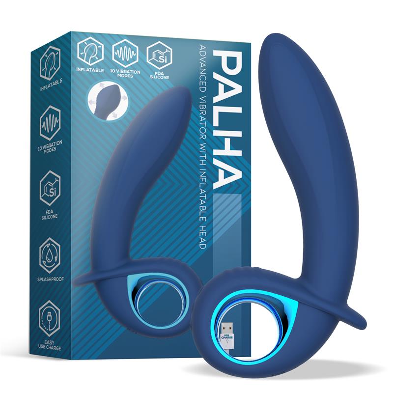 VIBRATORE 2 in 1 CON VIBRAZIONE + FUNZIONE DI GONFIAGGIO sex toys Anale Vaginale