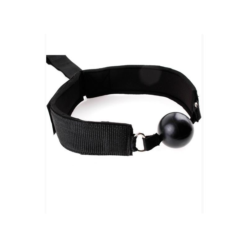 Ball gag+Manette cinghie costrittive sottomissione Bondage morso bavaglio bdsm